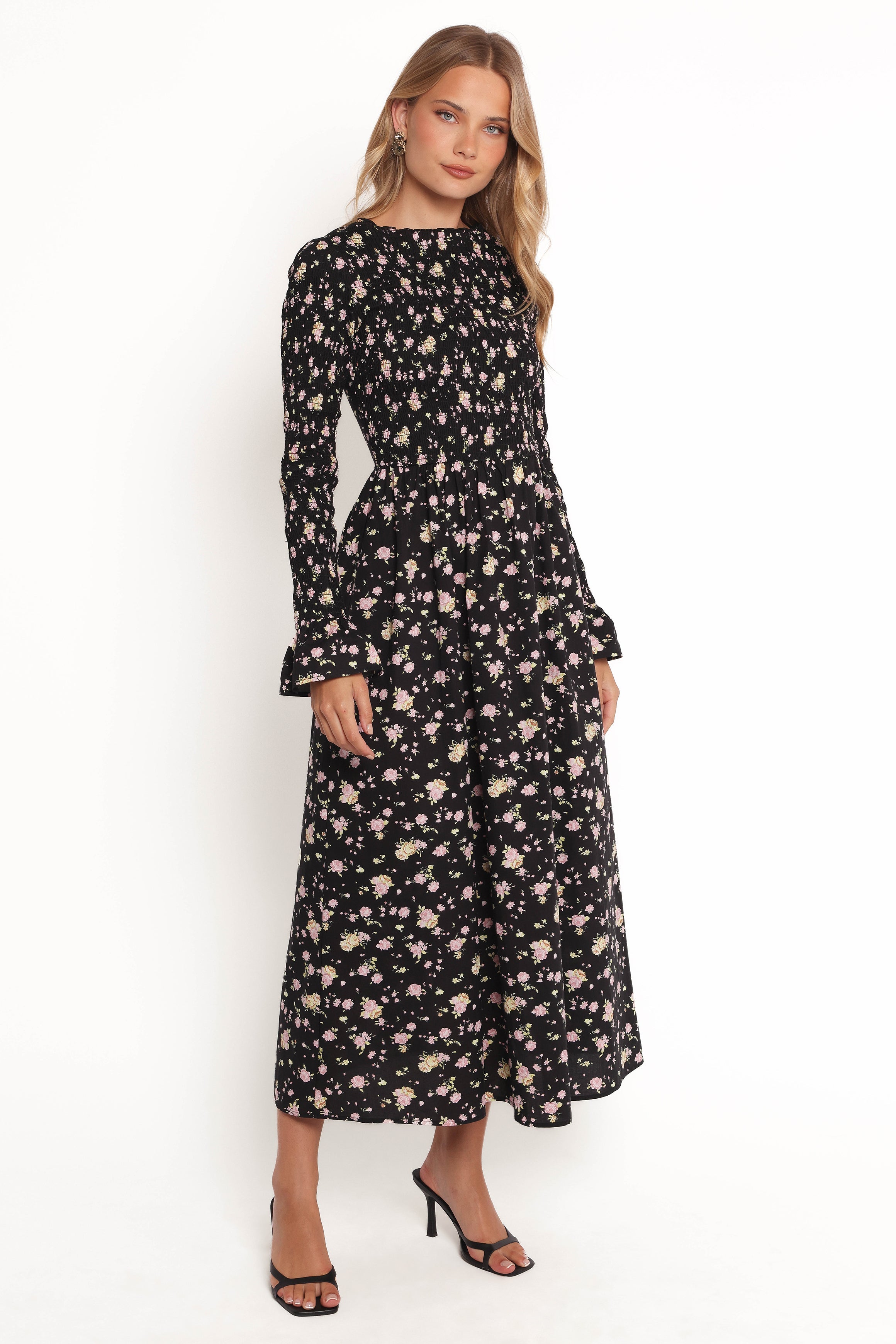 Petal and Pup USA DRESSES Mairead Maxi Dress - Black Floral