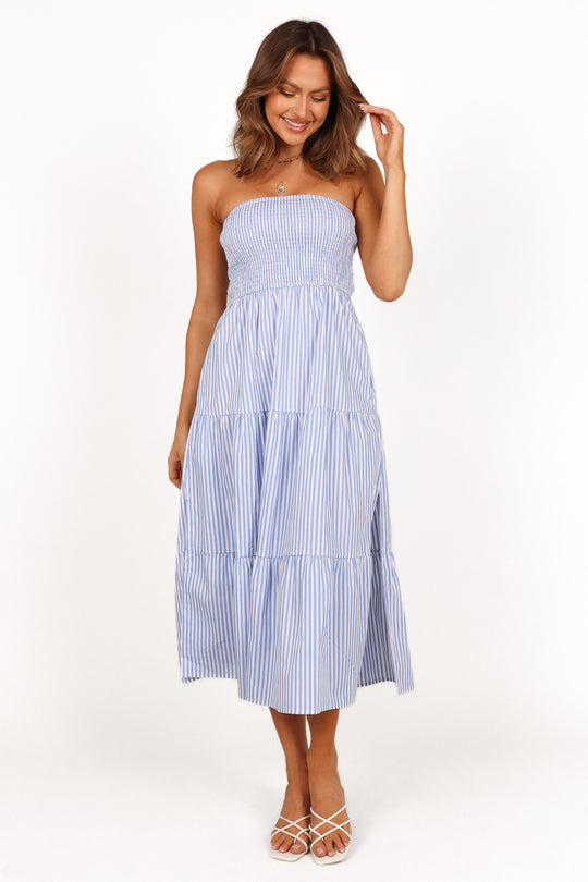 Petal & Pup Women's Ryder Strapless Midi Dress - Ruched Bust, Side Split, Back Zip, Night Out Dress - View #2