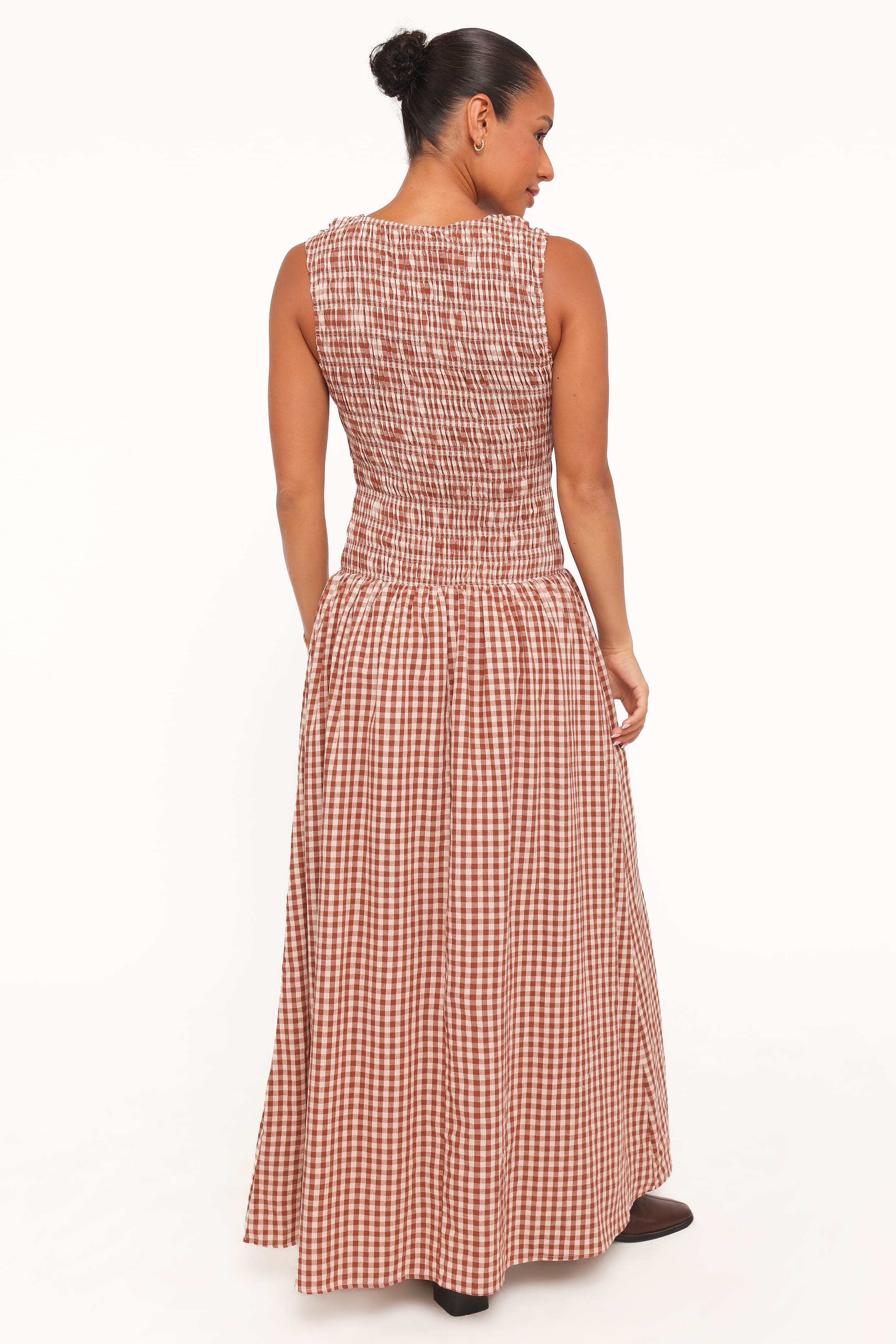 Petal and Pup USA DRESSES Maleny Maxi Dress - Brown Gingham