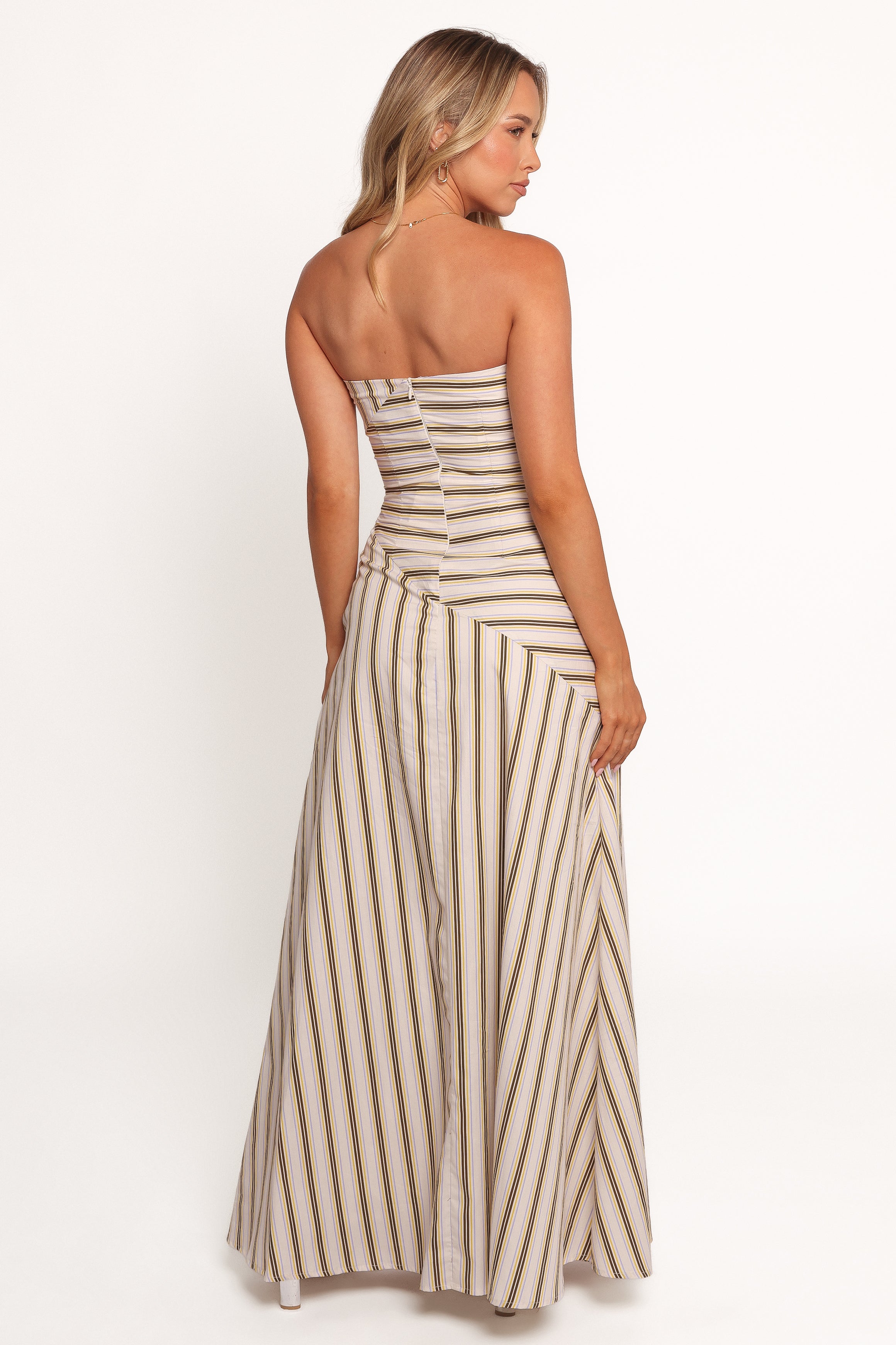 Petal and Pup USA DRESSES Maliah Maxi Dress - Vory Stripe