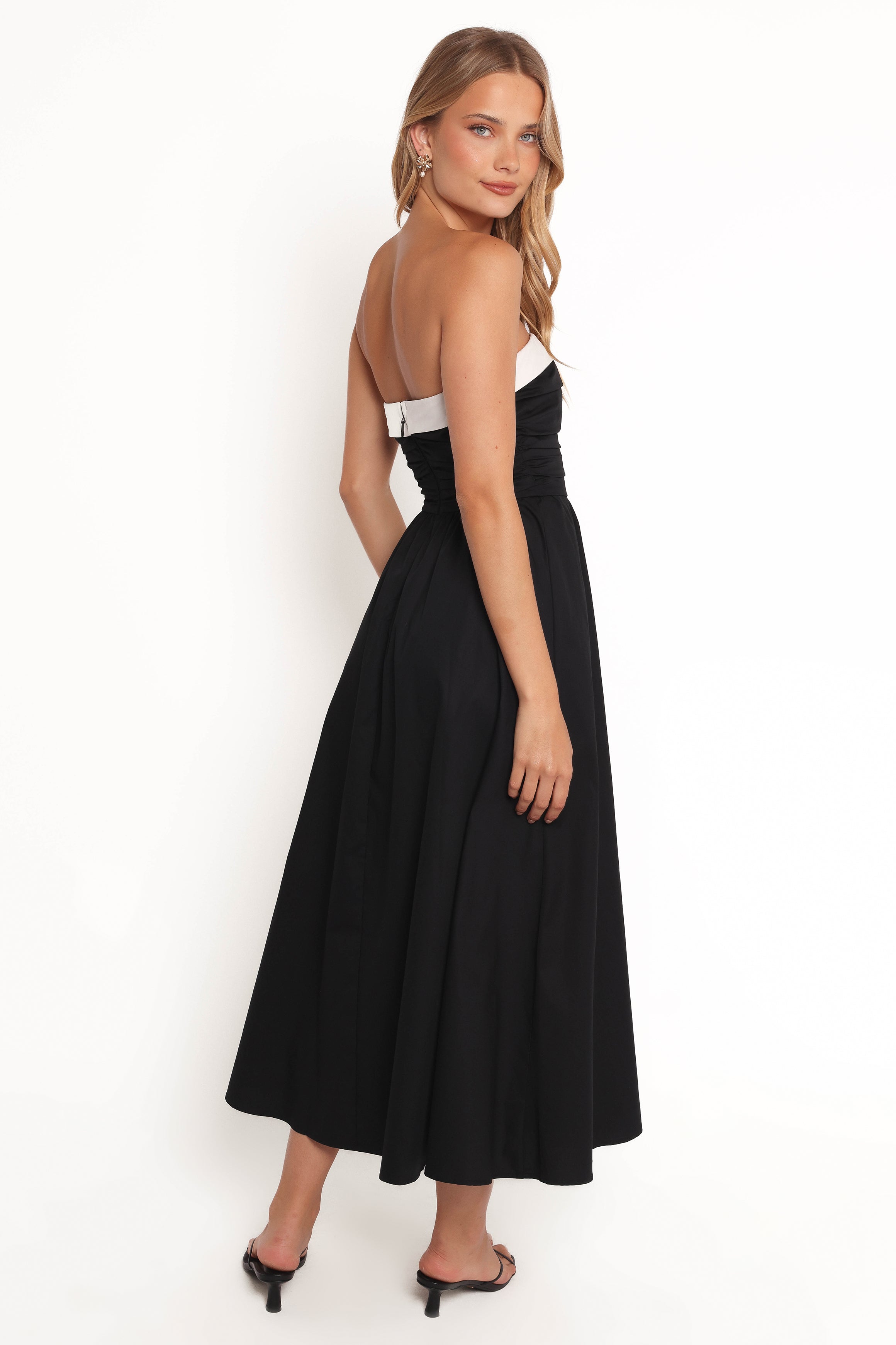 Petal and Pup USA DRESSES Marais Strapless Midi Dress - Black