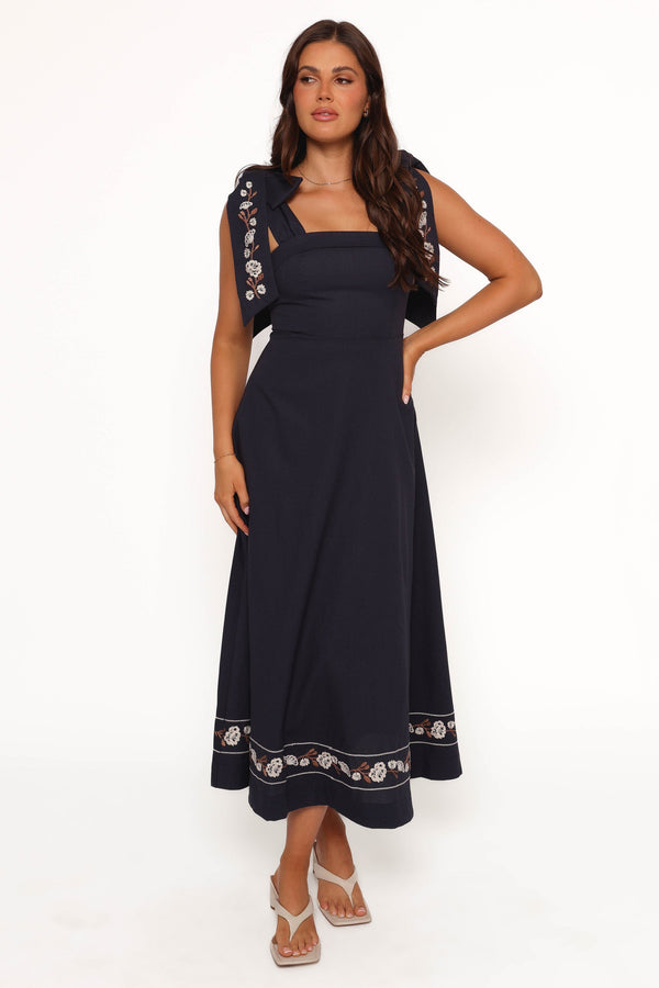 Petal and Pup USA DRESSES Marcella Midi Dress - Navy