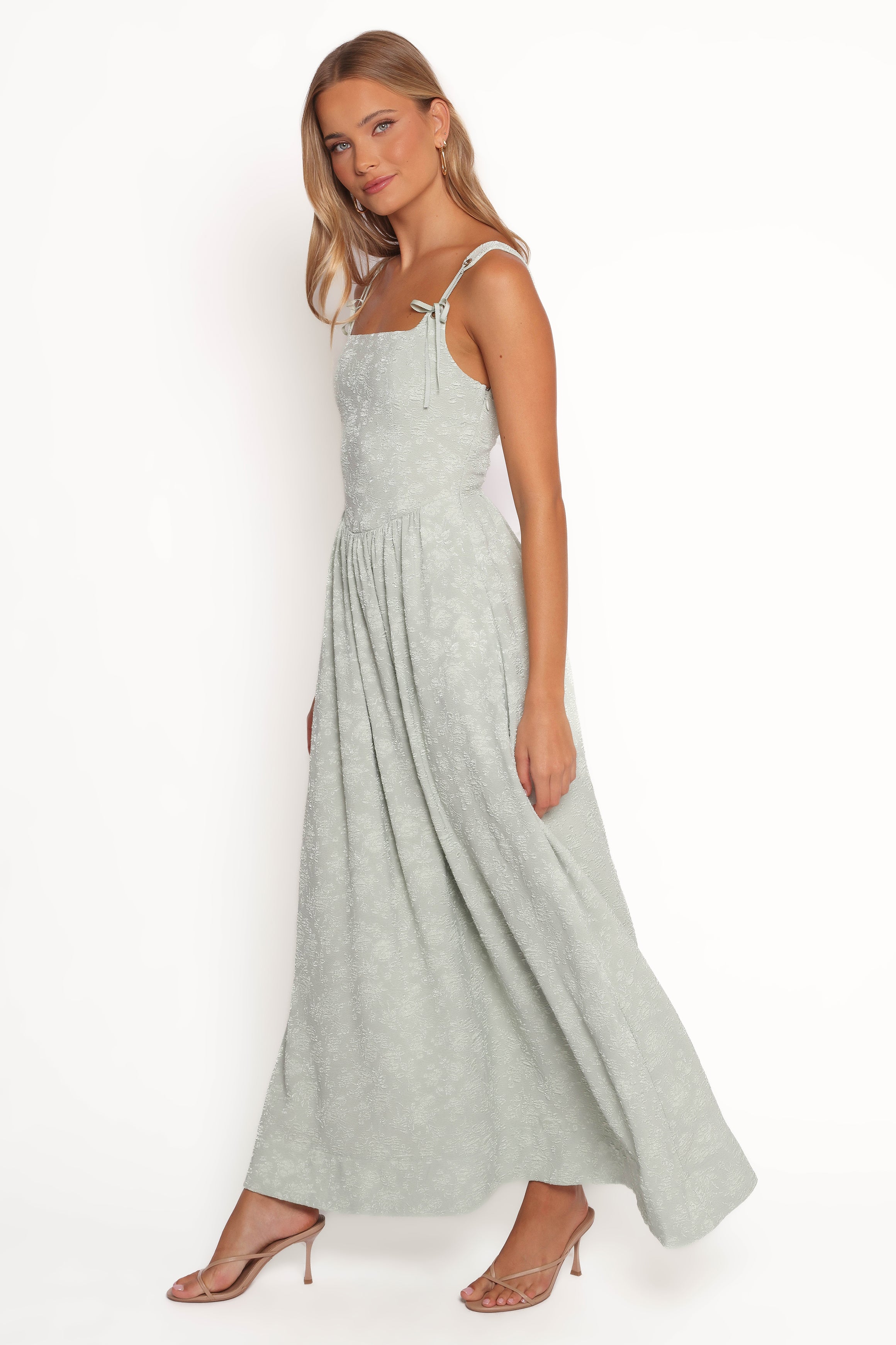 sage grey dress Casual Sage Green Cowl Neck Maxi Slip Dress Bridesmaid Dresses main image 0