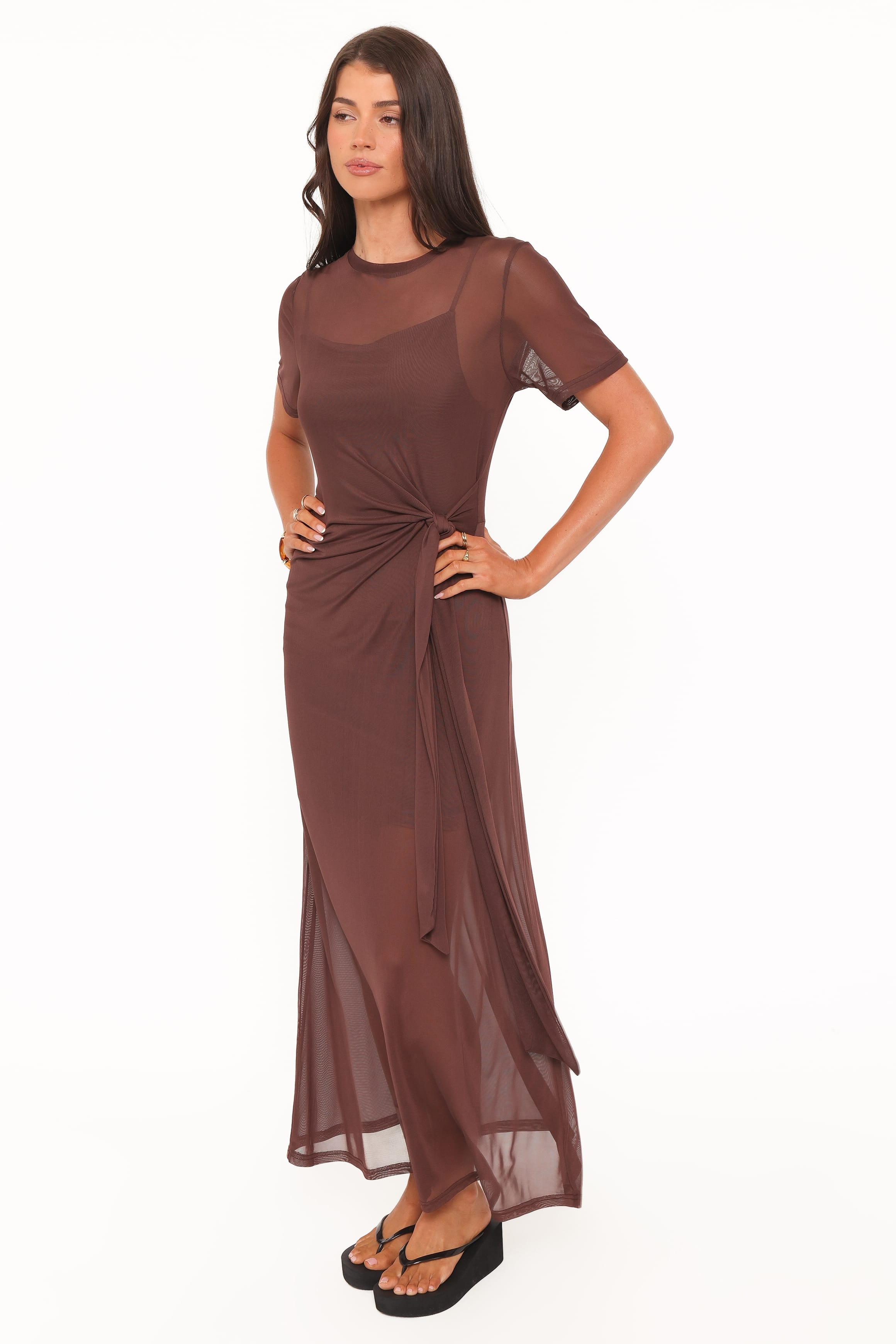 Petal and Pup USA DRESSES Marcello Maxi Dress - Dark Brown