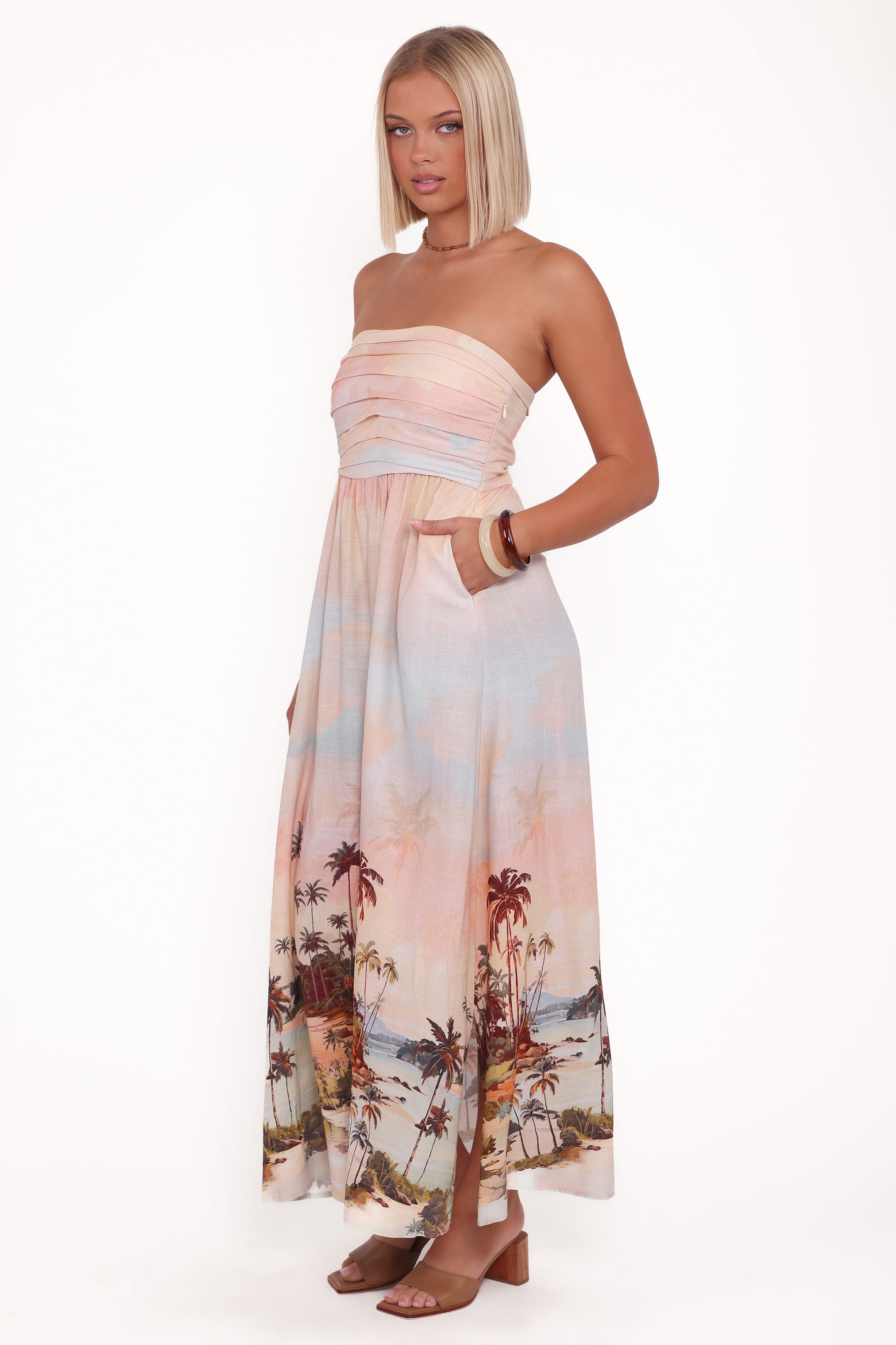 Petal and Pup USA DRESSES Marcia Midi Dress - Sunset Print (Hold for Amazon)