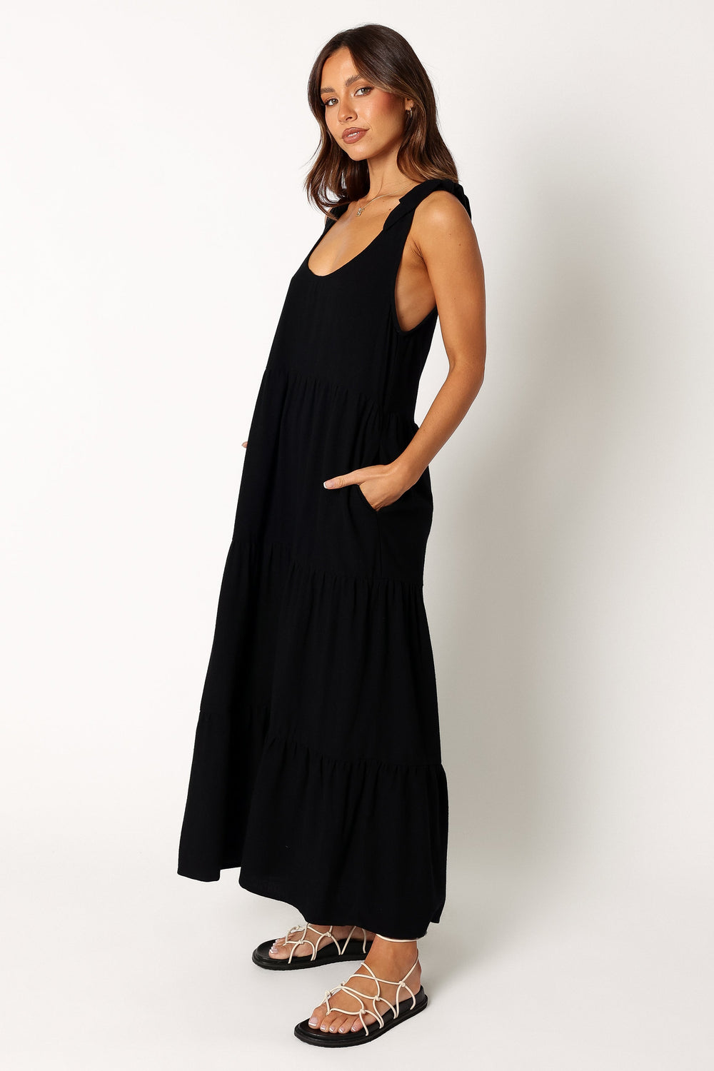 Petal and Pup USA DRESSES Marcy Midi Dress - Black