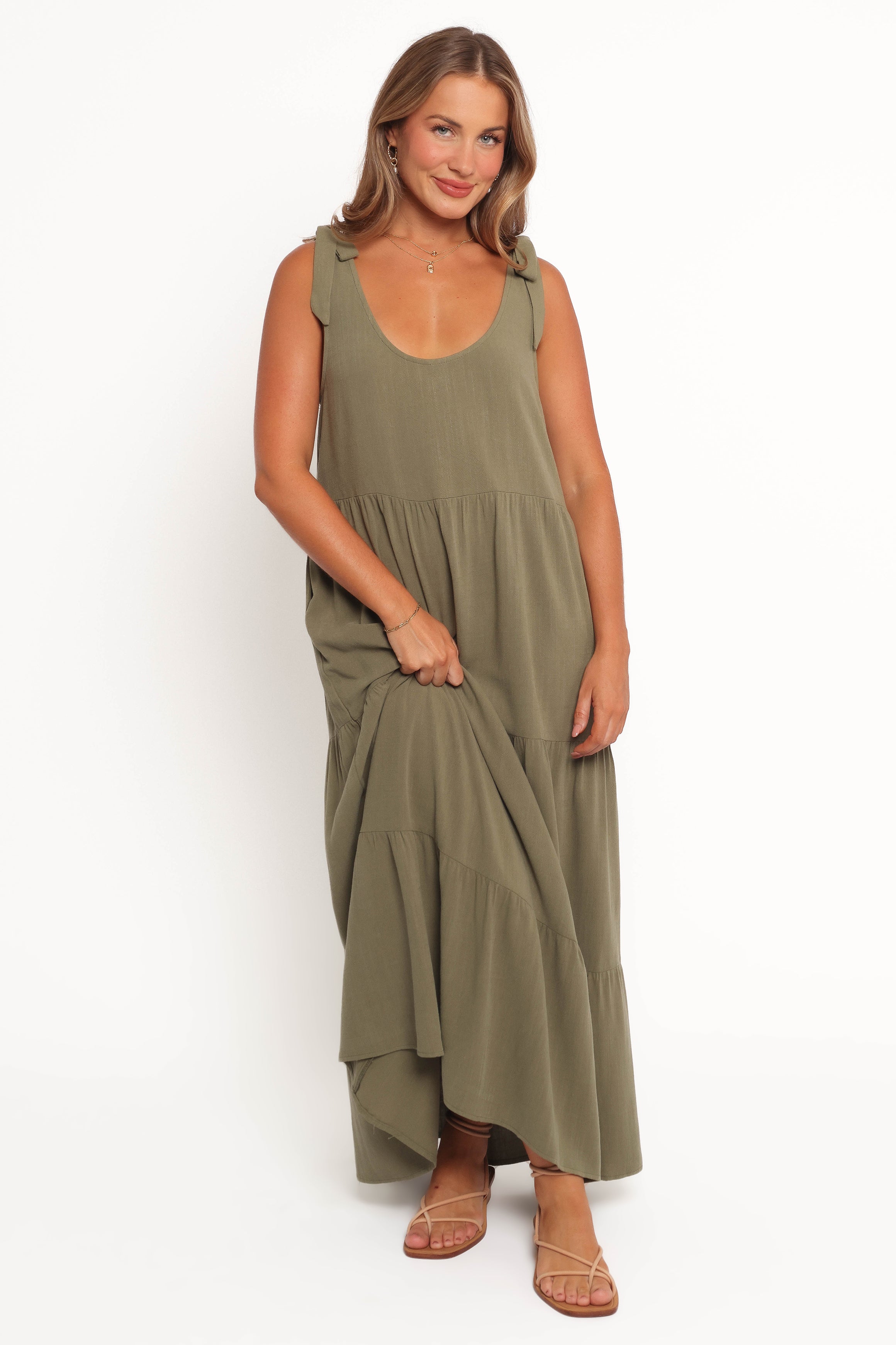 Petal and Pup USA DRESSES Marcy Midi Dress - Olive
