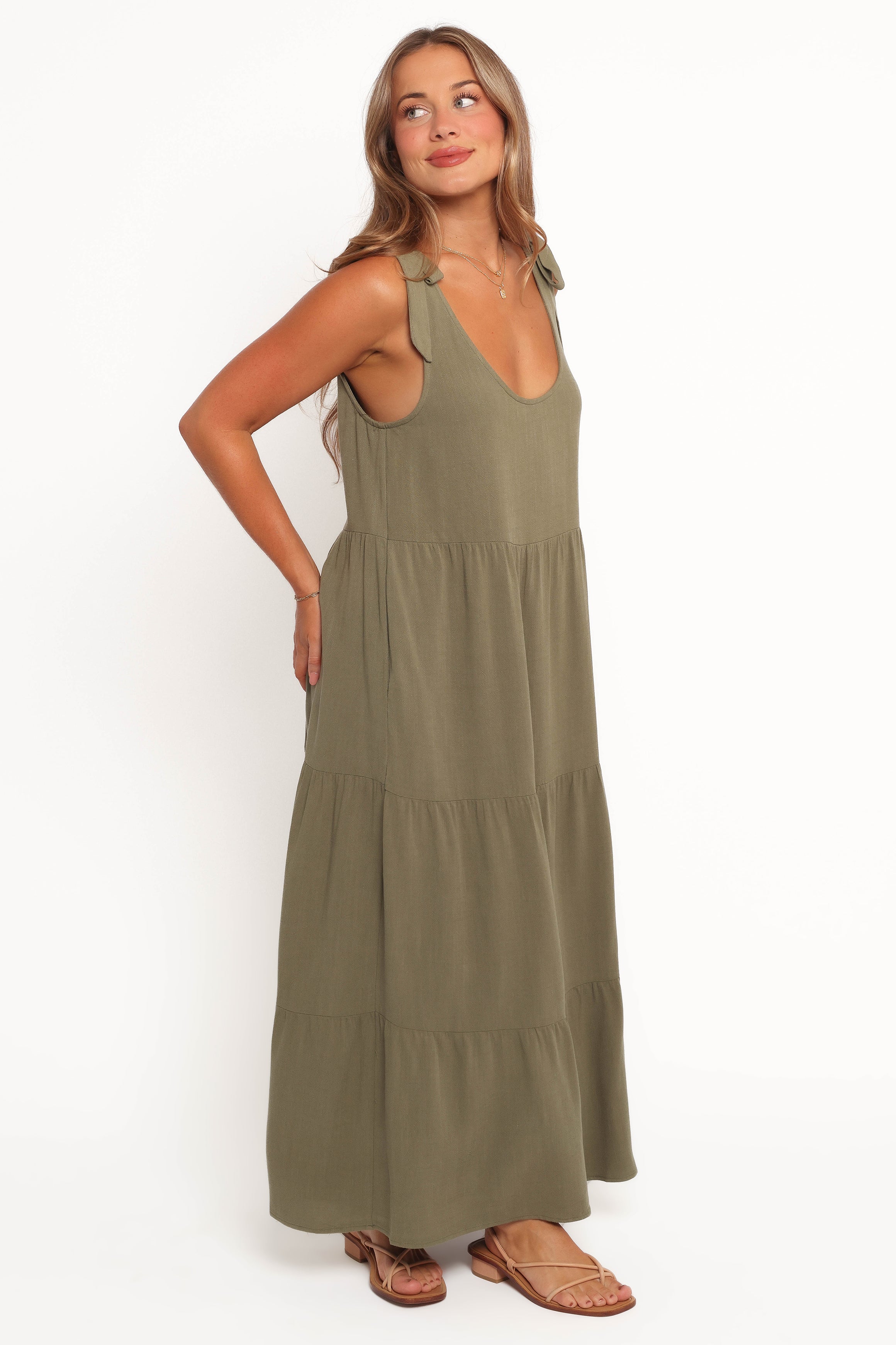 Petal and Pup USA DRESSES Marcy Midi Dress - Olive