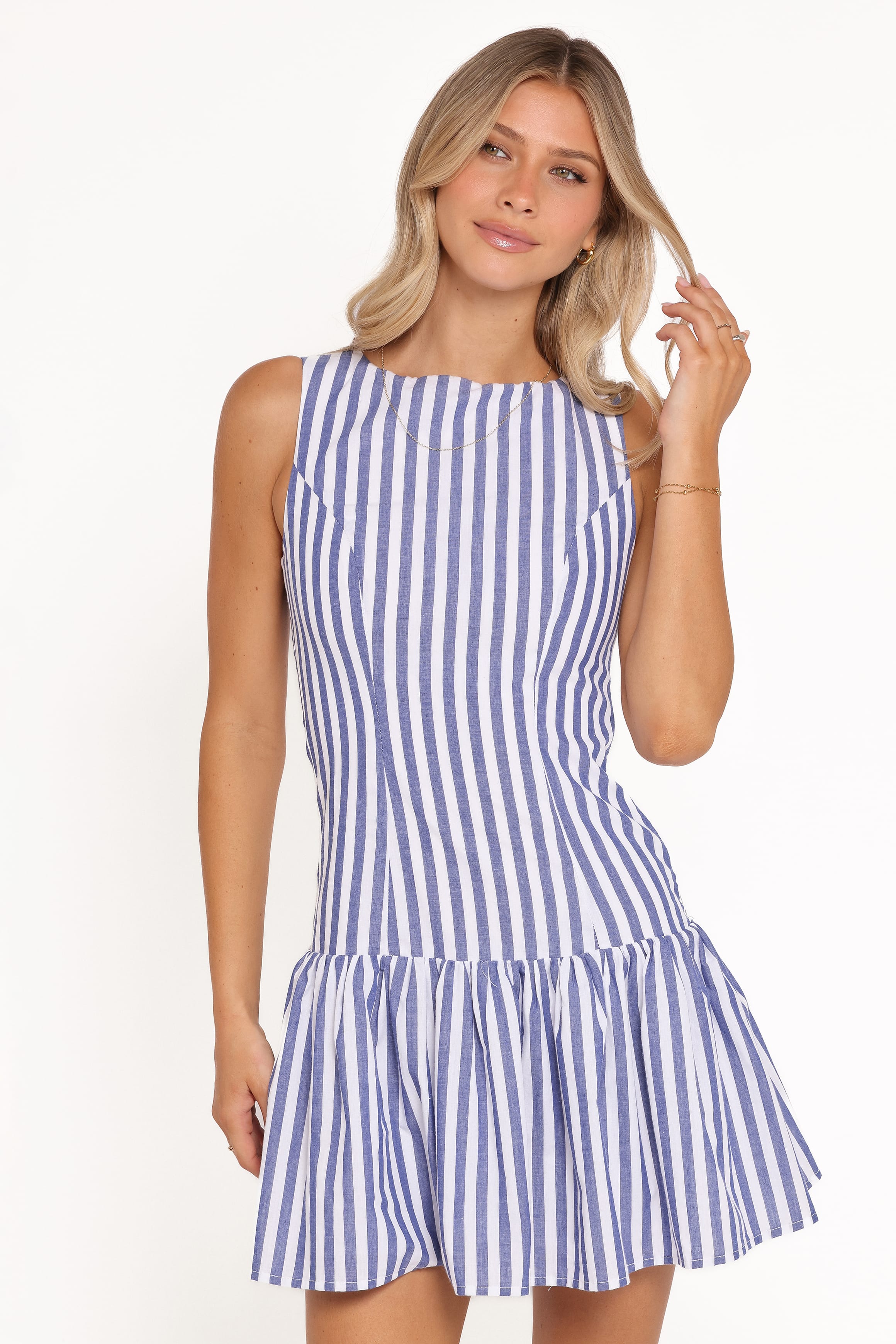 Petal and Pup USA DRESSES Marella Mini Dress - Blue Stripe