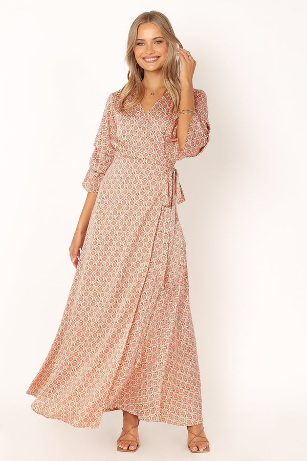 Petal and Pup USA DRESSES Margot Wrap Maxi Dress - Orange Print