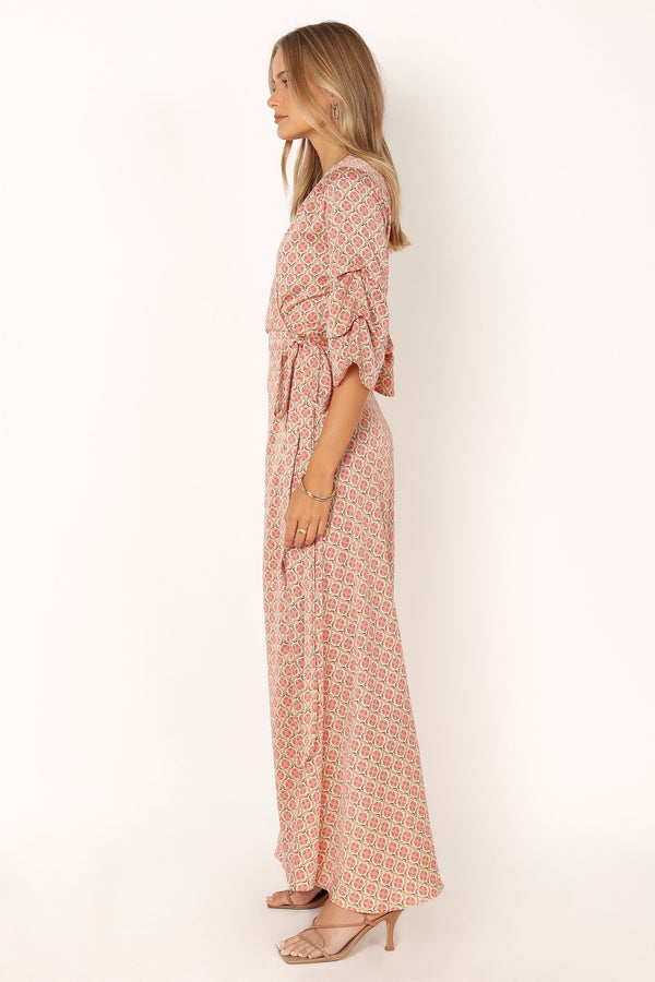 Petal and Pup USA DRESSES Margot Wrap Maxi Dress - Orange Print