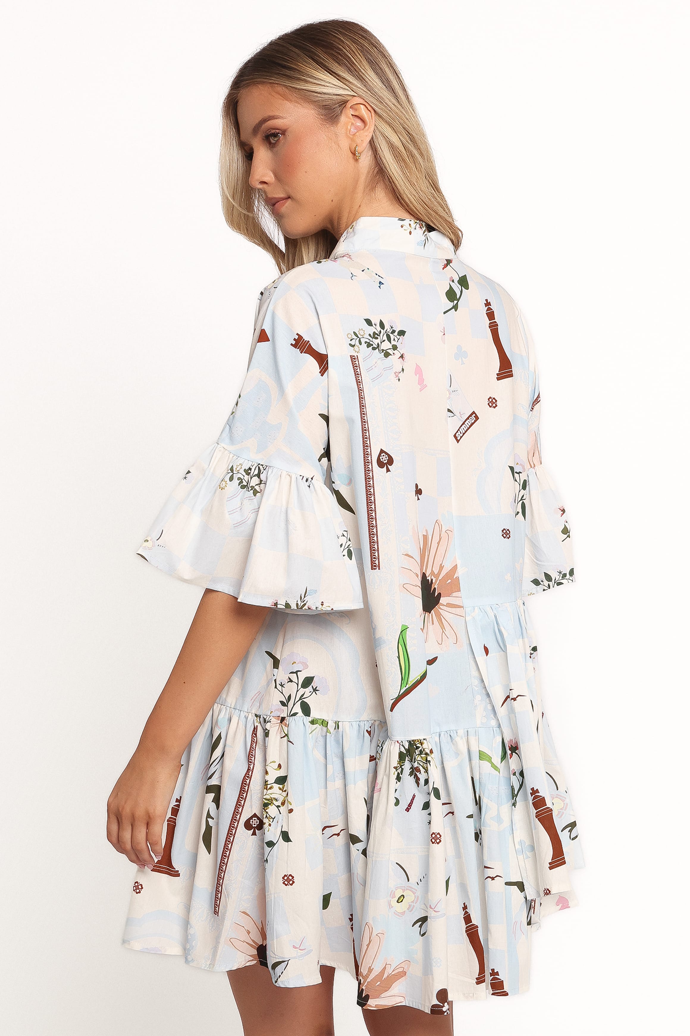 Petal and Pup USA DRESSES Marguerite Mini Dress - Blue Floral (Hold for Rack)