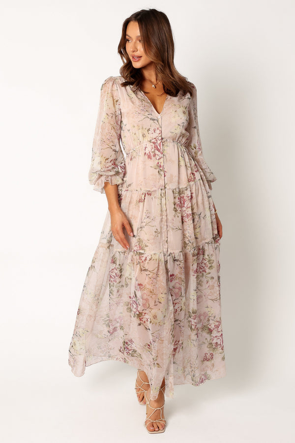 Petal and Pup USA DRESSES Maria Long Sleeve Maxi Dress - Cream