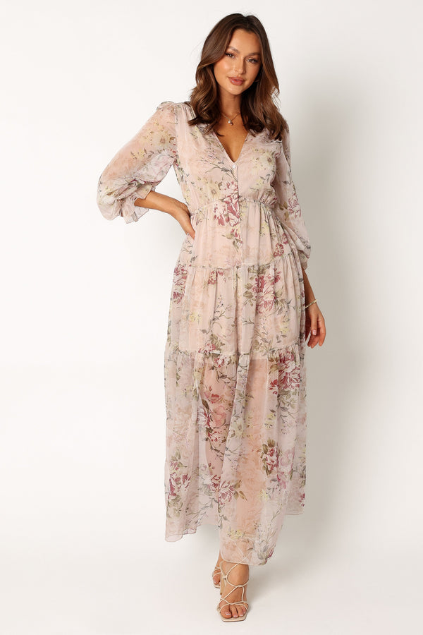 Petal and Pup USA DRESSES Maria Long Sleeve Maxi Dress - Cream