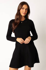 Petal and Pup USA DRESSES Marianne Long Sleeve Mini Dress - Black