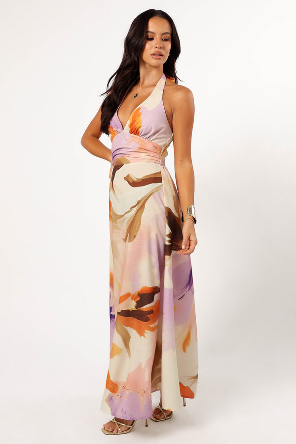 Petal and Pup USA DRESSES Marie Halterneck Maxi Dress - Multi