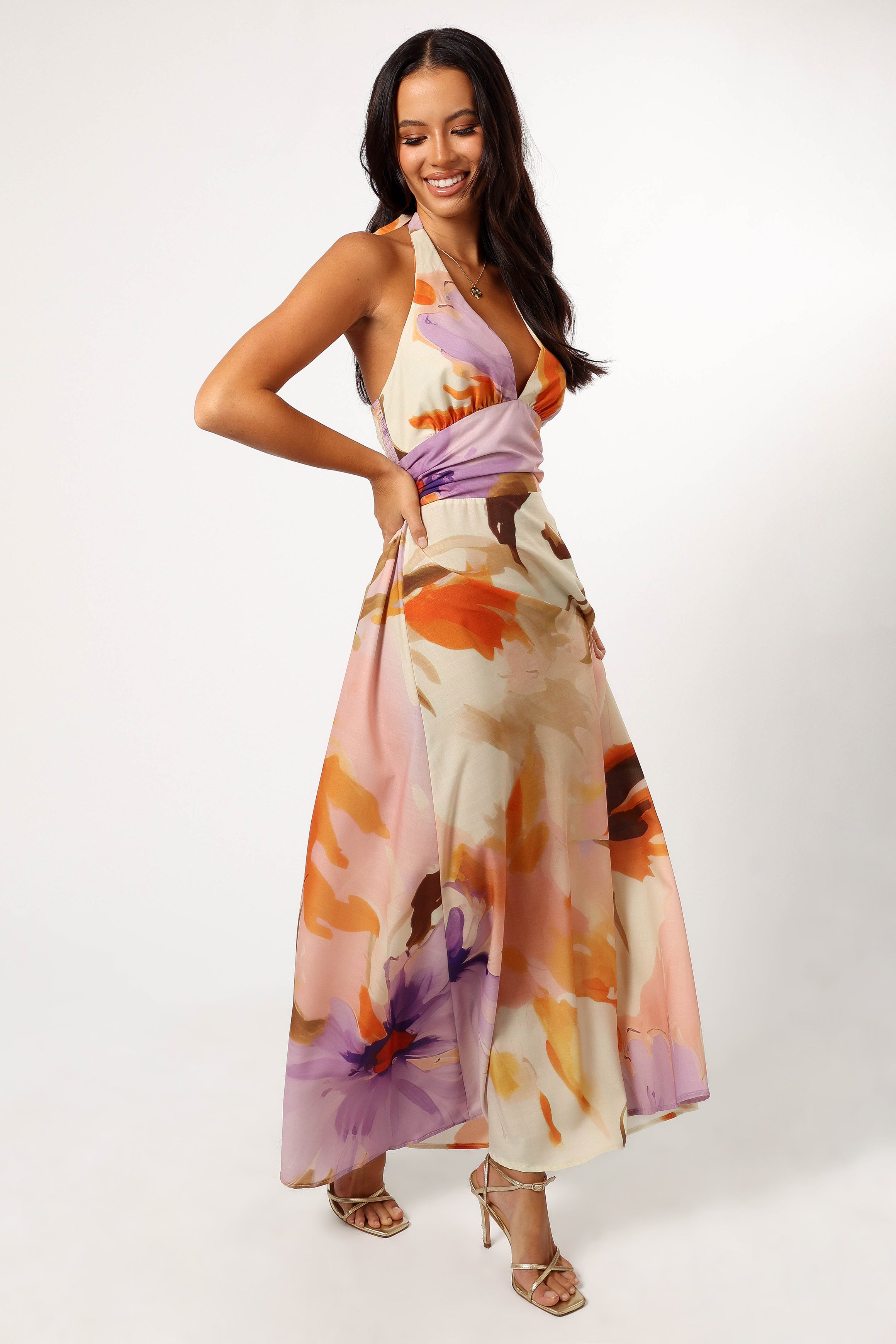 Marie Halterneck Maxi Dress - Multi