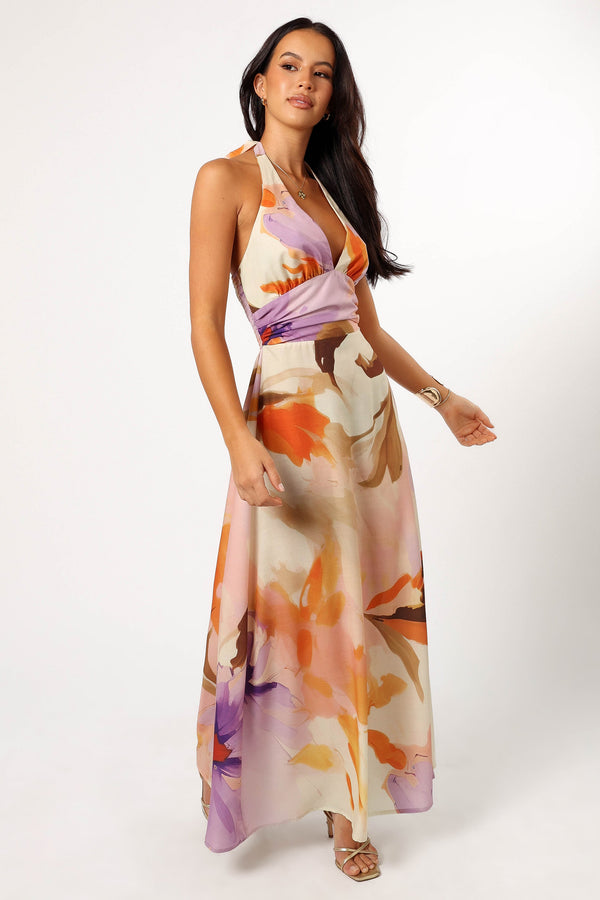 Petal and Pup USA DRESSES Marie Halterneck Maxi Dress - Multi