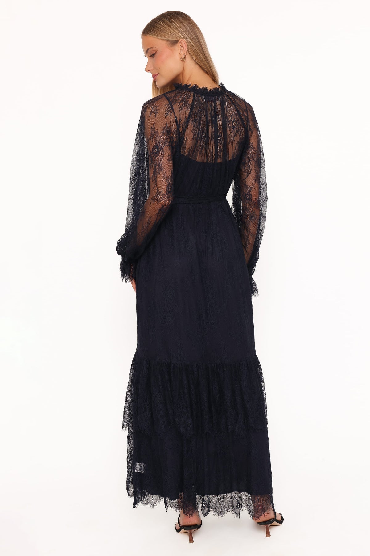 Petal and Pup USA DRESSES Marnelle Lace Maxi Dress - Midnight Navy
