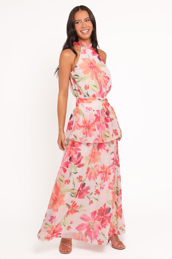 Petal and Pup USA DRESSES Martha Maxi Dress - Orange Floral