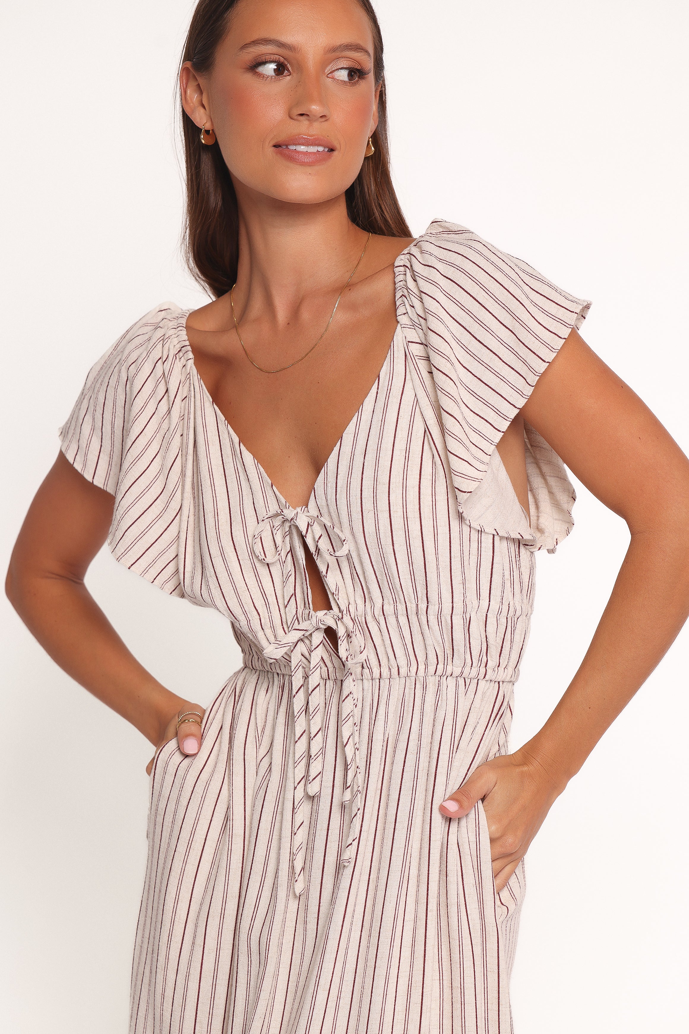 Petal and Pup USA DRESSES Martin Maxi Dress - Cherry Red Stripe