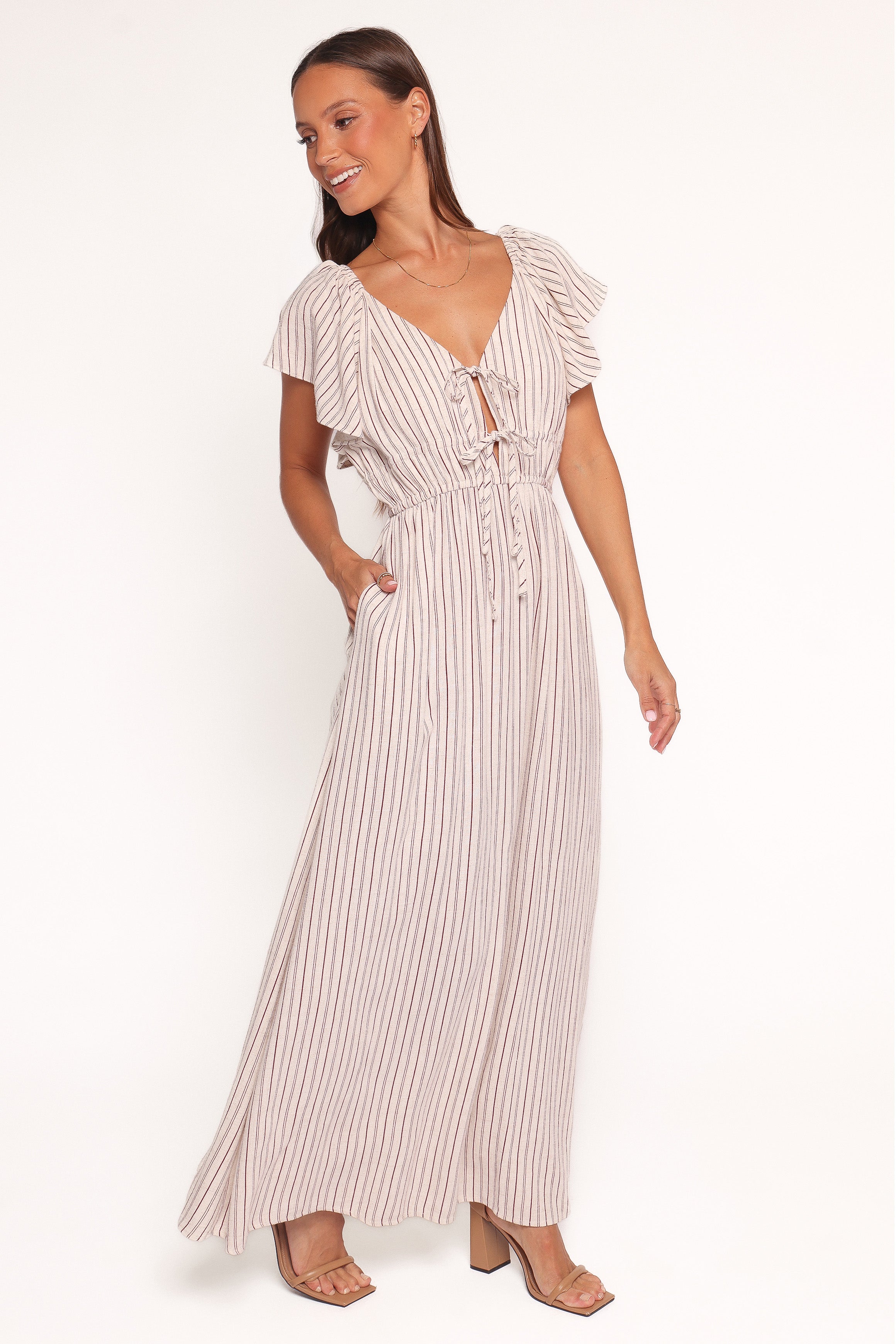 Petal and Pup USA DRESSES Martin Maxi Dress - Cherry Red Stripe
