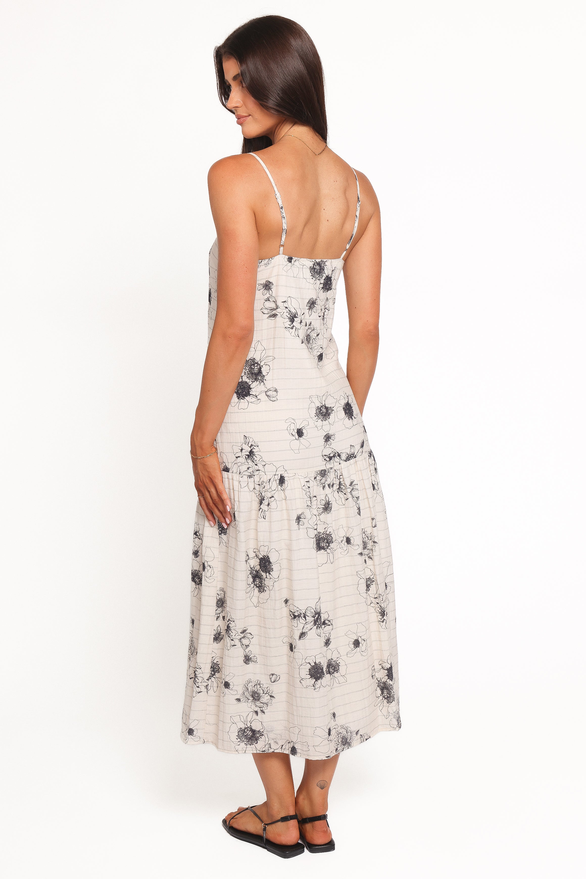 Petal and Pup USA DRESSES Martine Maxi Dress - Black/Ivory Floral