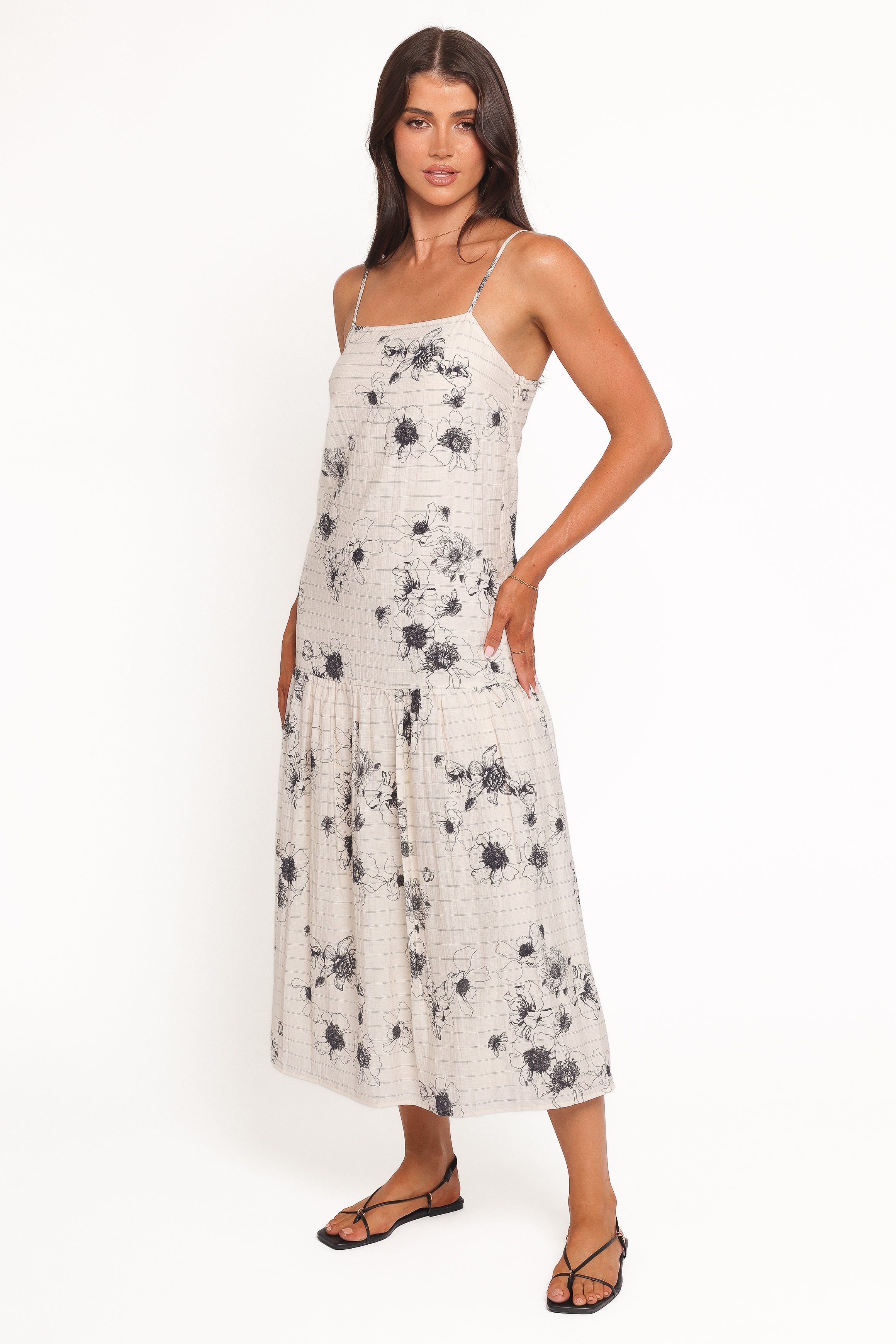 Petal and Pup USA DRESSES Martine Maxi Dress - Black/Ivory Floral