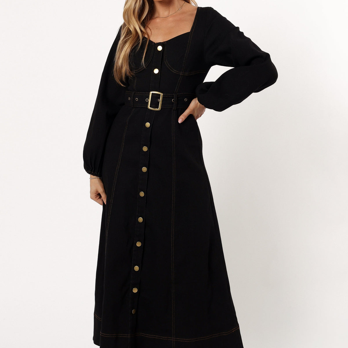 Petal and Pup Women's Mateo Long Sleeve Denim Dress