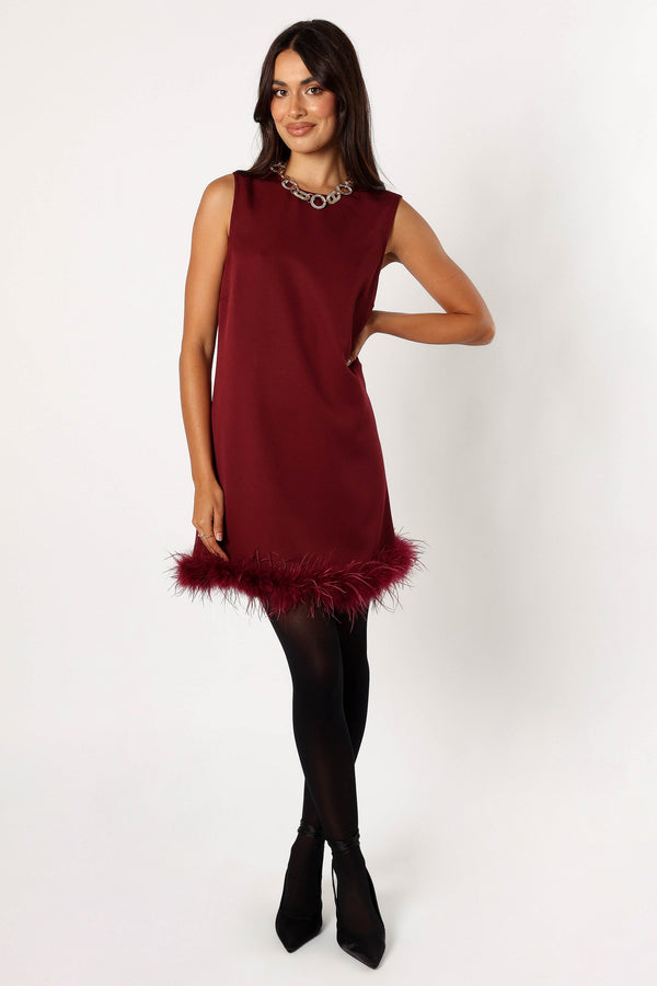 Petal and Pup USA DRESSES Mathias Mini Dress - Wine