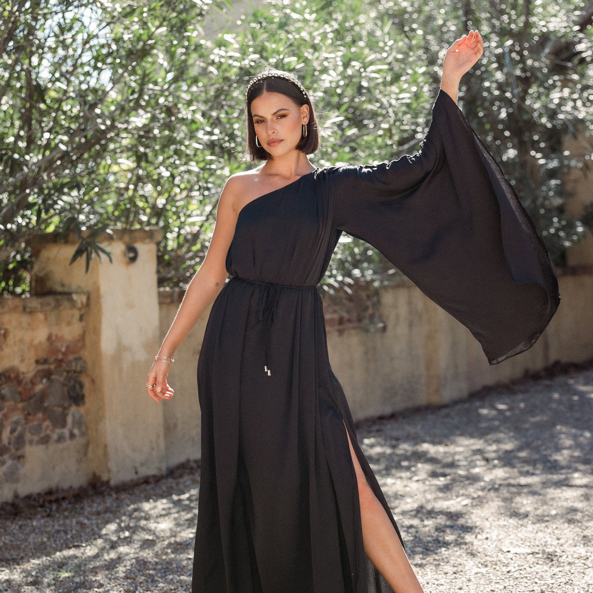 Matilda One Shoulder Maxi Dress - Black, S, Petal & Pup Matilda One Shoulder Maxi Dress - Black, S, Petal & Pup