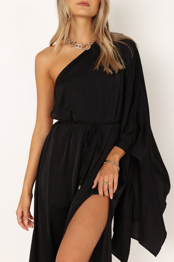 Petal and Pup USA DRESSES Matilda One Shoulder Maxi Dress - Black