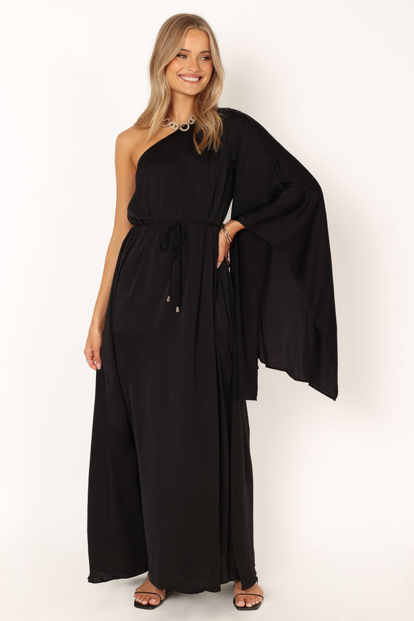 Petal and Pup USA DRESSES Matilda One Shoulder Maxi Dress - Black