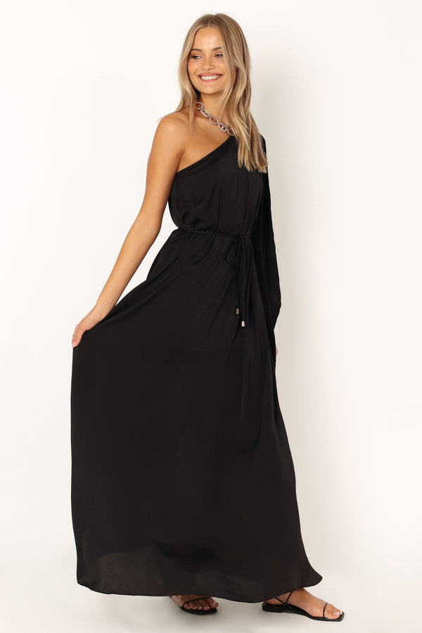 Petal and Pup USA DRESSES Matilda One Shoulder Maxi Dress - Black