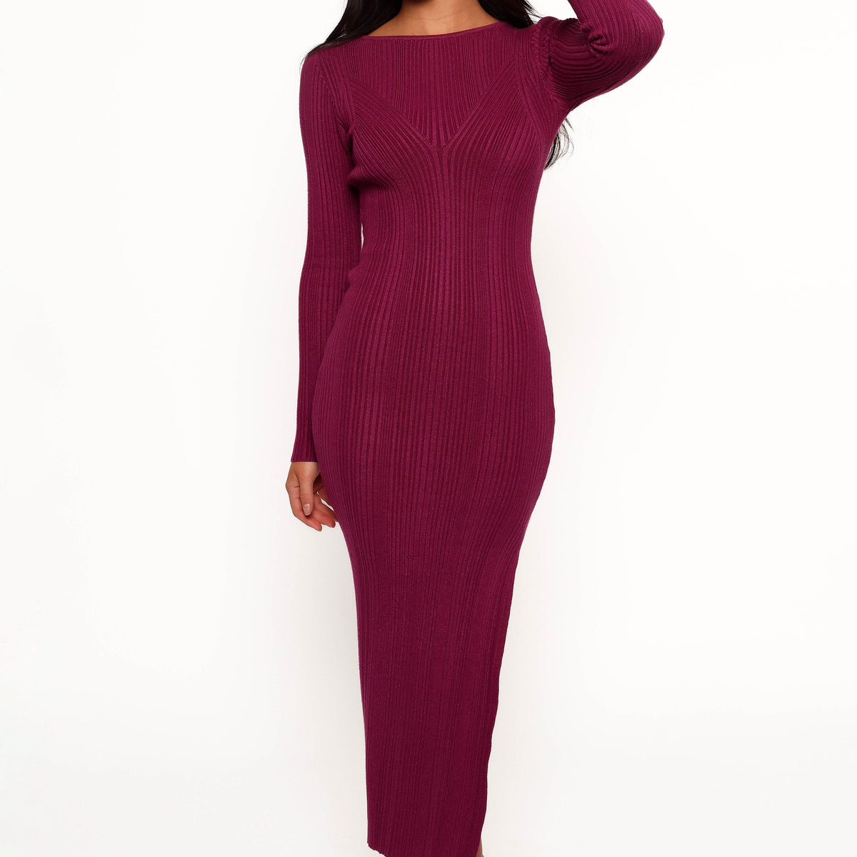 Mattie Long Sleeve Maxi Dress - Plum