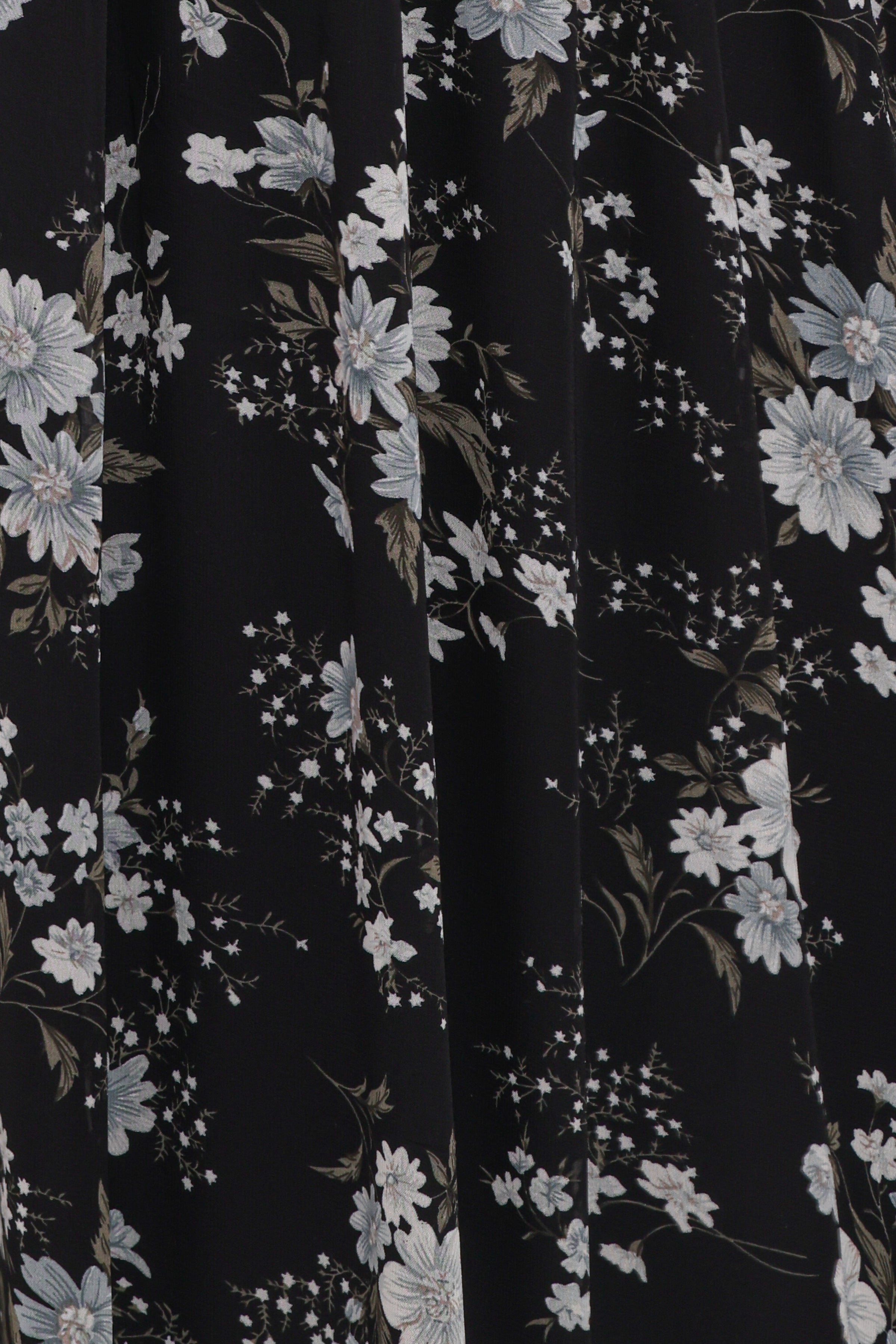 Petal and Pup USA DRESSES Mavis Long Sleeve Maxi Dress - Black Floral