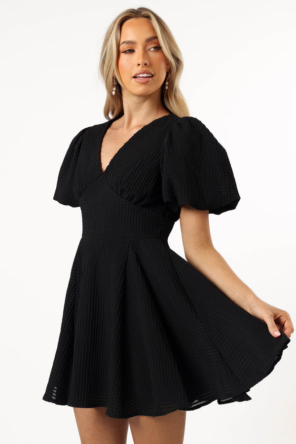 Petal and Pup USA DRESSES Max Short Sleeve Mini Dress - Black