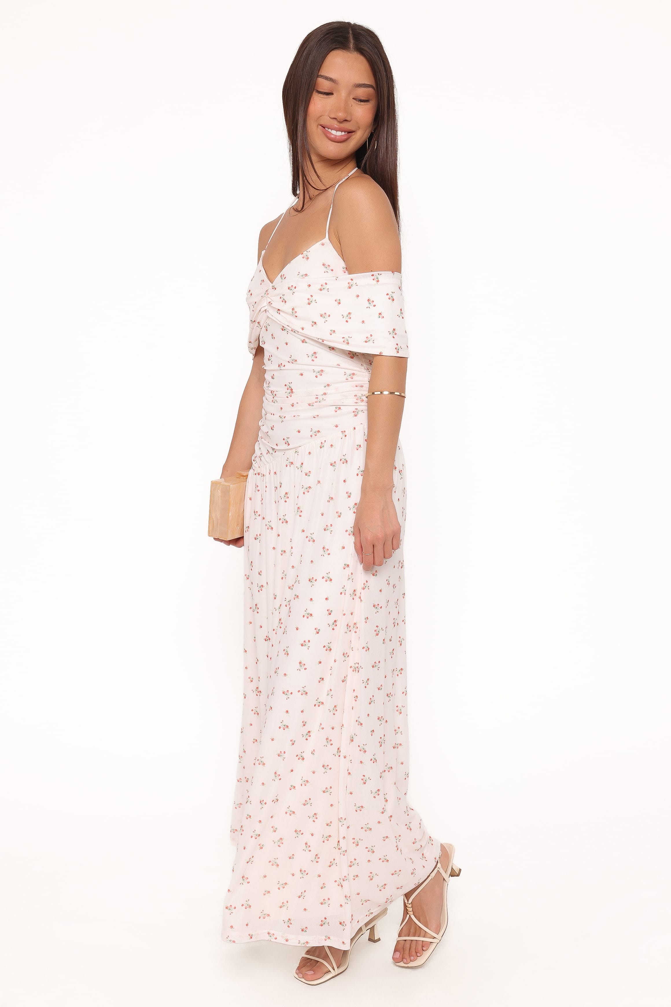 Petal and Pup USA DRESSES Mayven Maxi Dress - White Ditsy