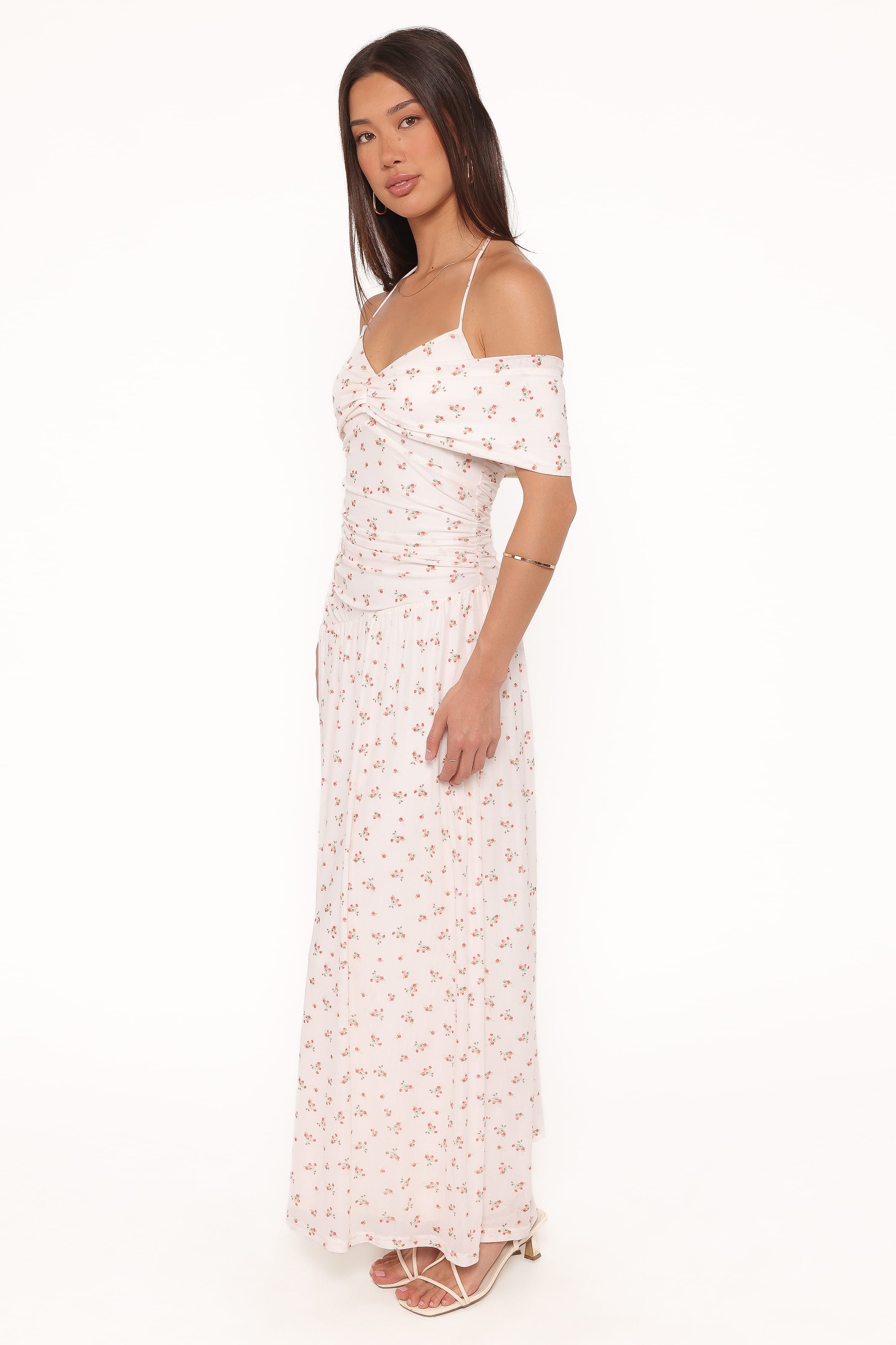Petal and Pup USA DRESSES Mayven Maxi Dress - White Ditsy