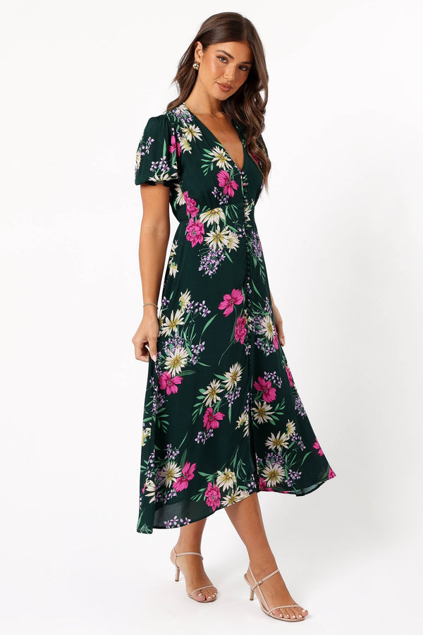 Petal and Pup USA DRESSES Mazie Floral Midi Dress - Eden Florals