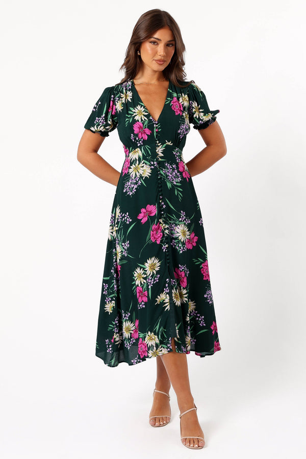 Petal and Pup USA DRESSES Mazie Floral Midi Dress - Eden Florals