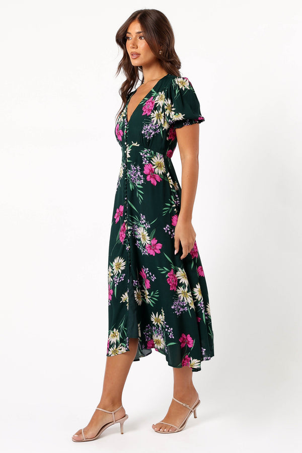 Petal and Pup USA DRESSES Mazie Floral Midi Dress - Eden Florals