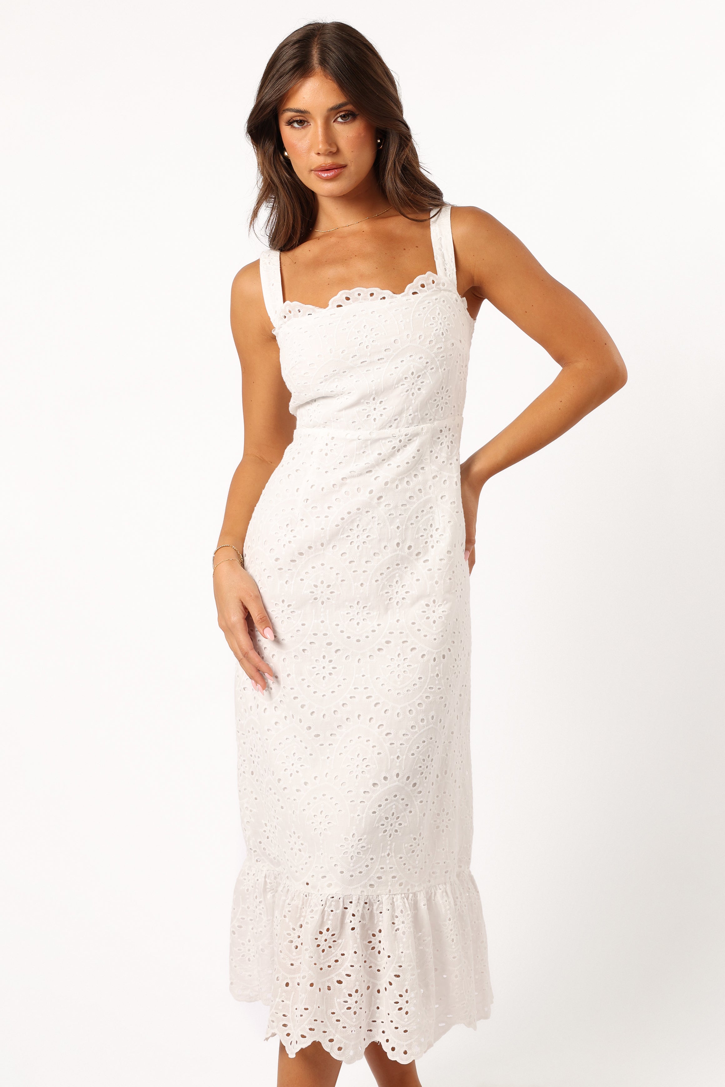 Petal and Pup USA DRESSES Meadow Lace Midi Dress - Ivory