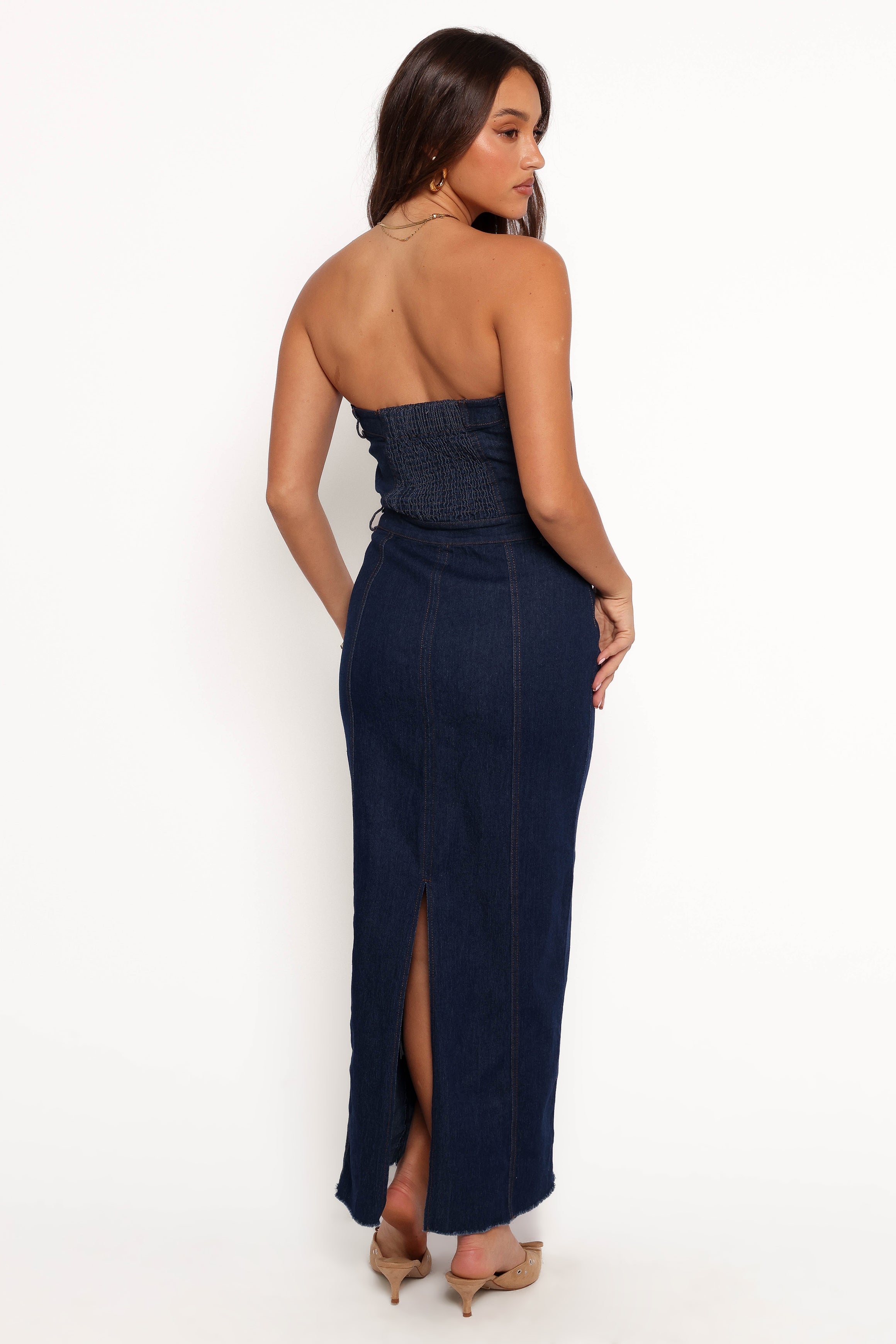 Petal and Pup USA DRESSES Melissa Strapless Dress - Medium Denim