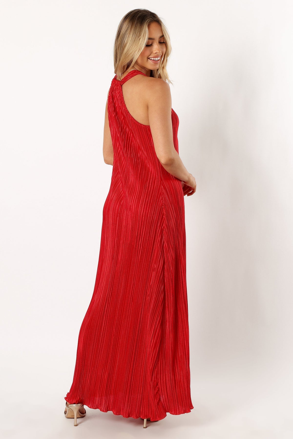 Melody Plisse Halter Maxi Dress - Red | Petal & Pup USA Melody Plisse Halter Maxi Dress - Red | Petal & Pup USA
