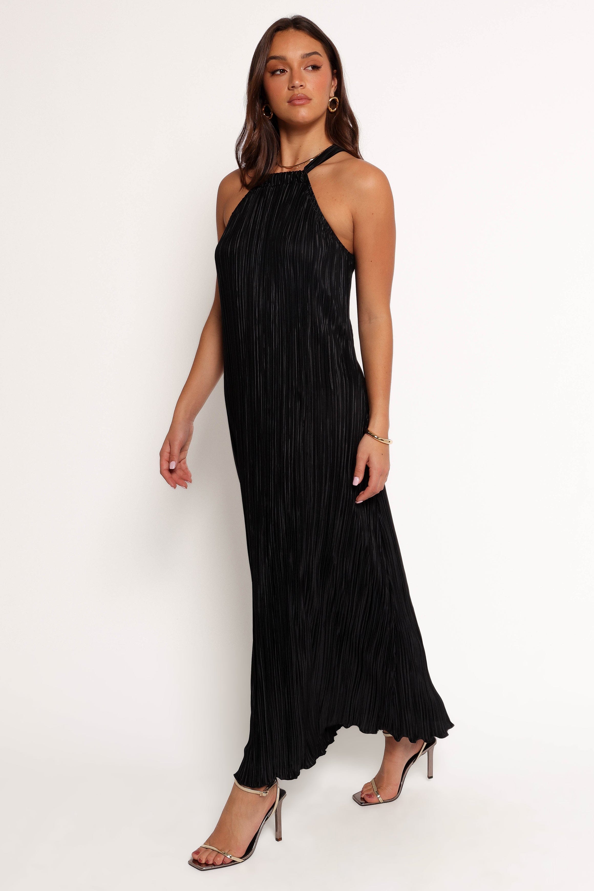 Petal and Pup Women's Melody Plisse Halter Maxi Dress - Black Petal and Pup Women's Melody Plisse Halter Maxi Dress - Black