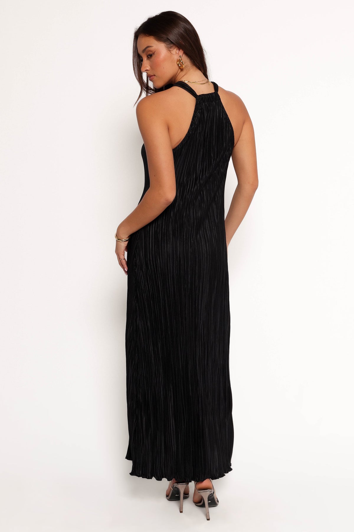 Petal and Pup Women's Melody Plisse Halter Maxi Dress - Black
