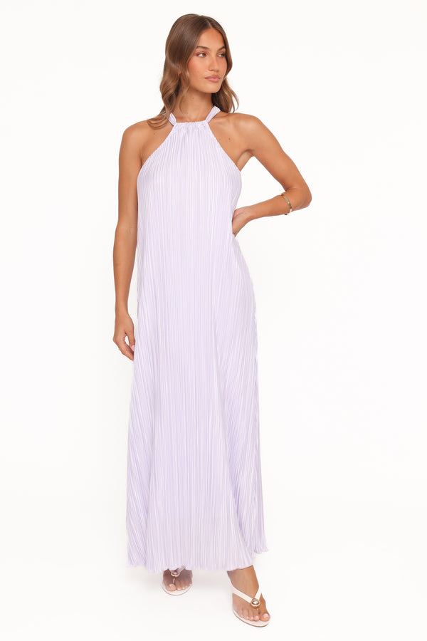 Petal and Pup USA DRESSES Melody Plisse Halter Maxi Dress - Lavender