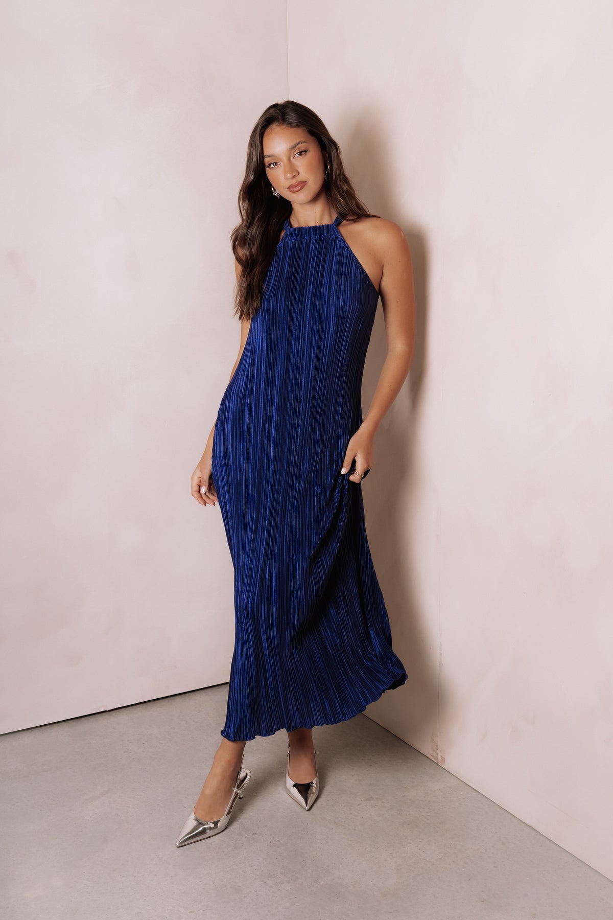 Petal & Pup Women's Melody Plisse Halter Maxi Dress Petal & Pup Women's Melody Plisse Halter Maxi Dress