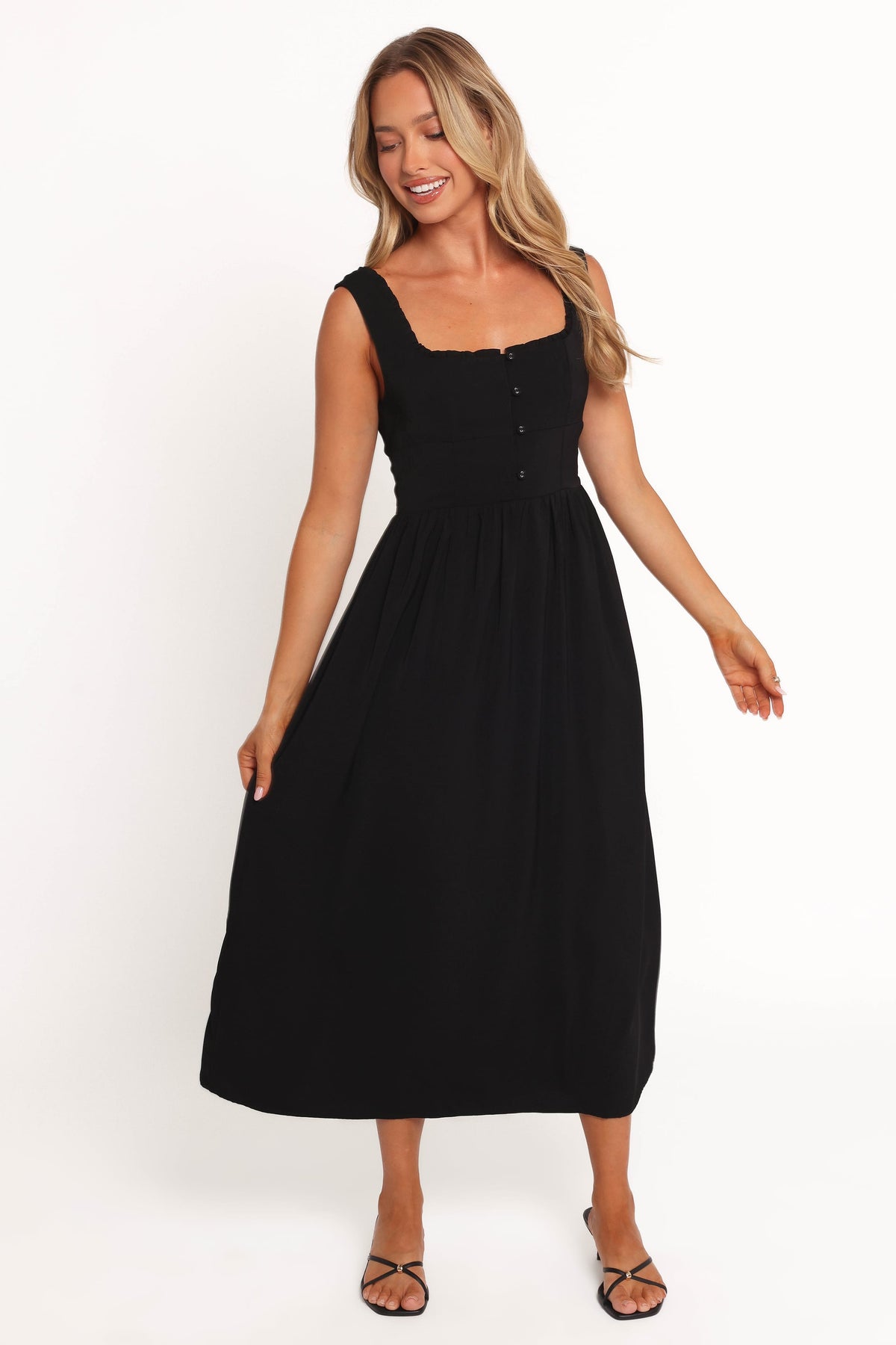 Petal and Pup Women's Melrose Midi Dress - Black XS Petal and Pup Women's Melrose Midi Dress - Black XS
